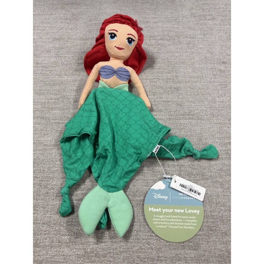 NWT Little Sleepies Part Of Her World Ariel Lovey Plush Disney Little Mermaid